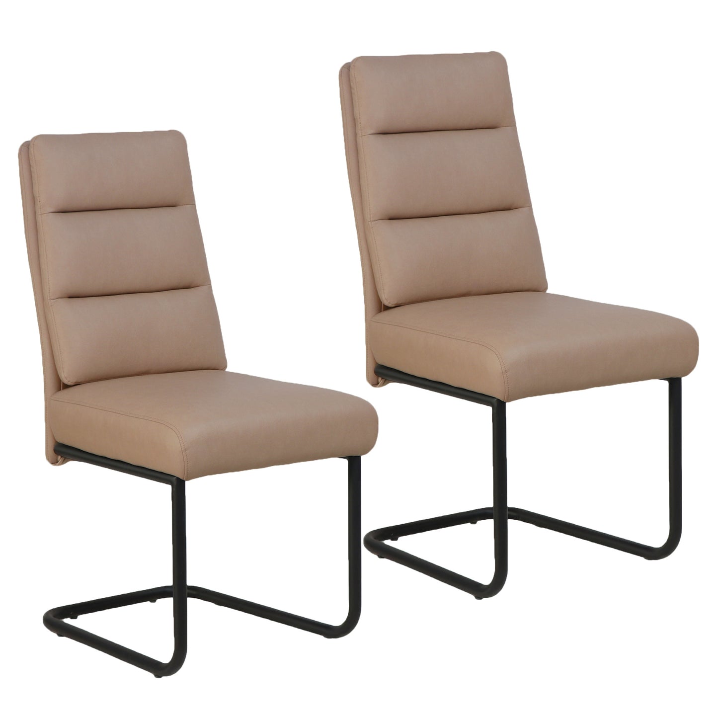 Brodi dining/lounge chair, set of 2 in mushroom pu and black