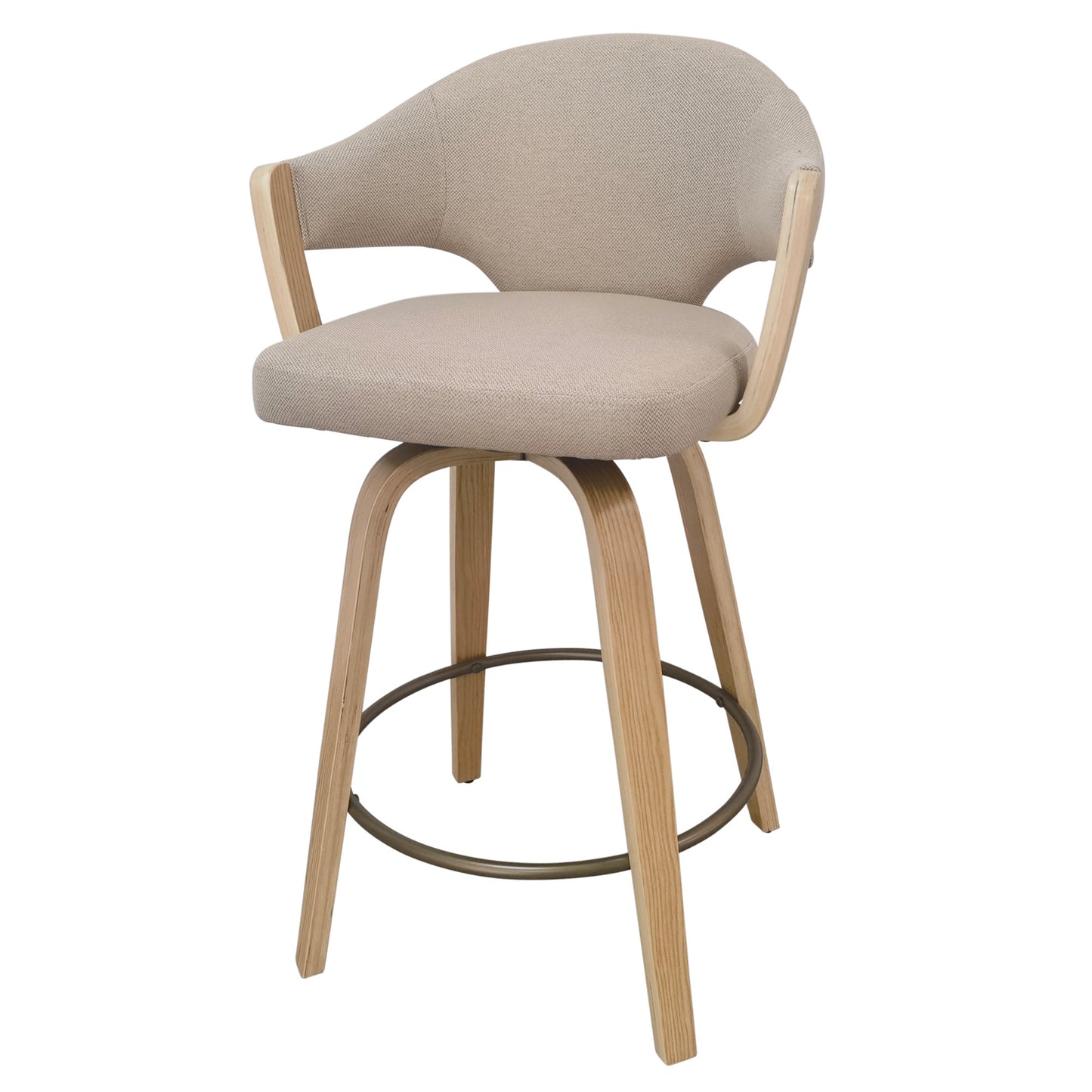 Freya 26" counter stool with swivel, set of 2 in toffee and natural