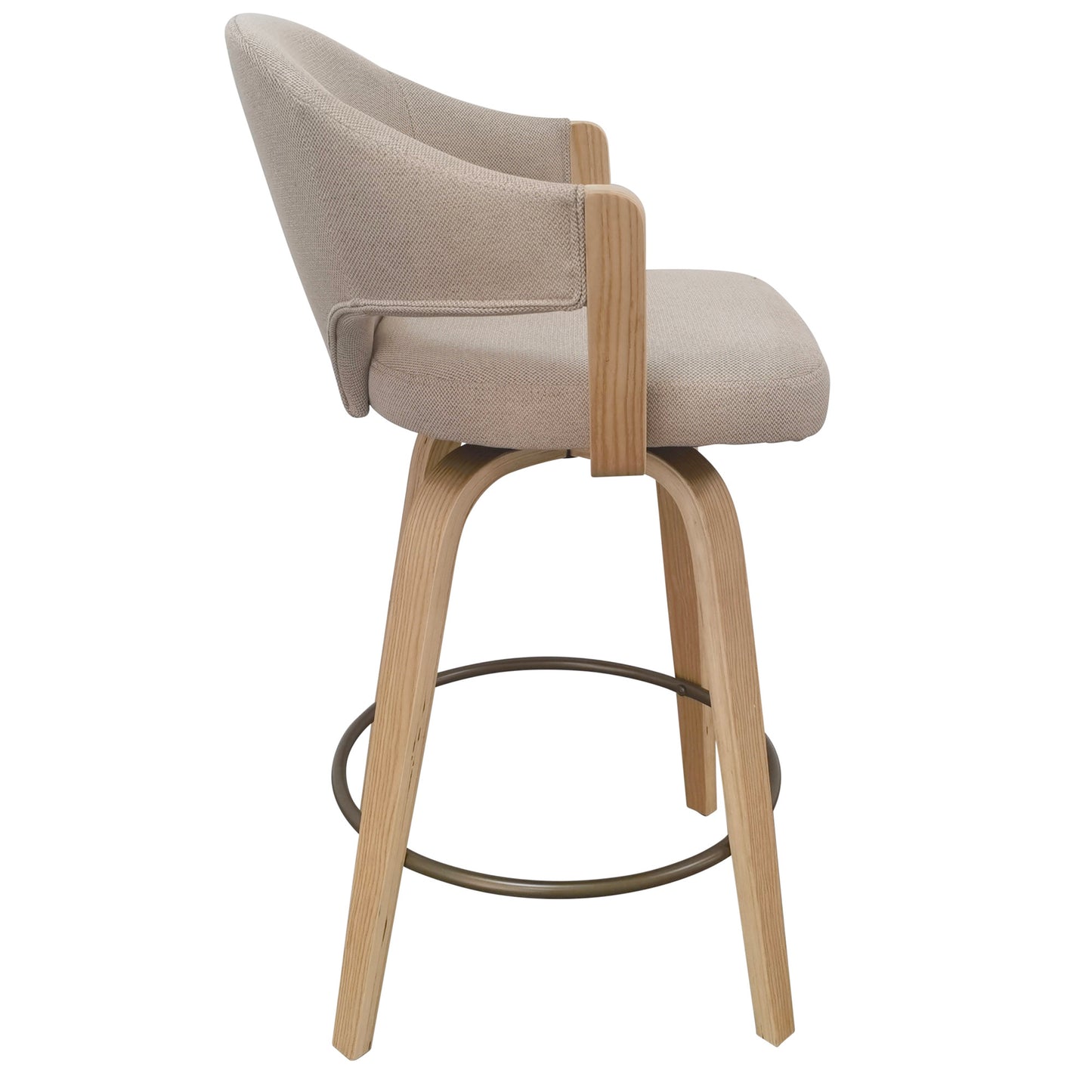 Freya 26" counter stool with swivel, set of 2 in toffee and natural