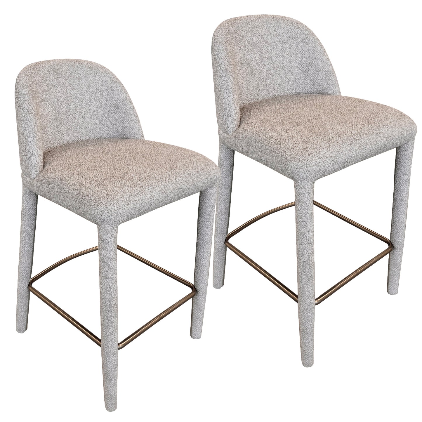 Kiara 26" counter stool, set of 2 in beige