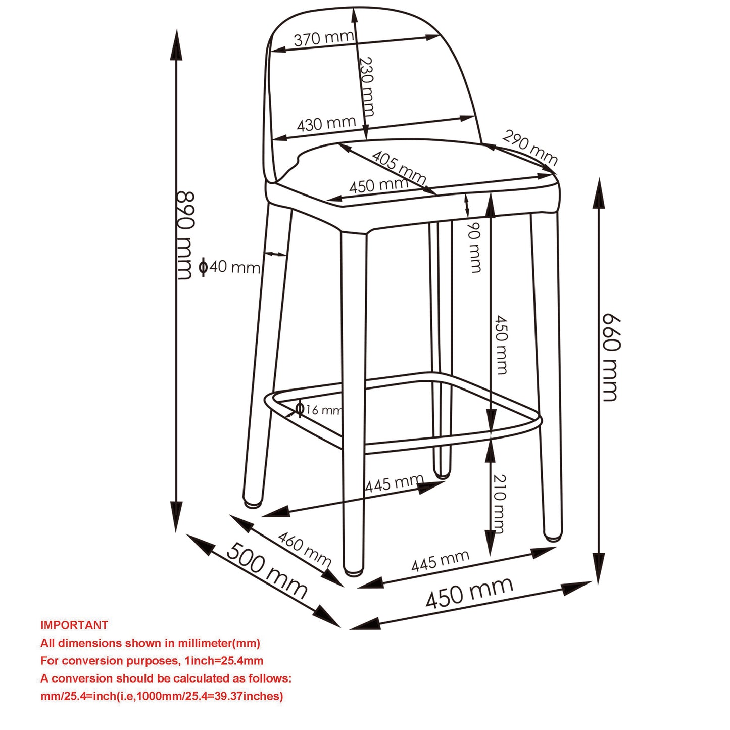Kiara 26" counter stool, set of 2 in beige