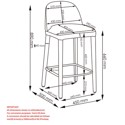 Kiara 26" counter stool, set of 2 in beige