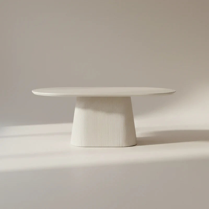 Tovas Oval Dining Table in Ivory