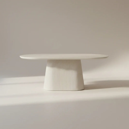 Tovas Oval Dining Table in Ivory