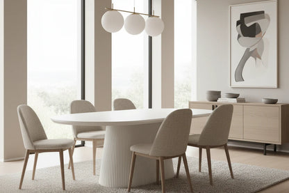 Tovas Oval Dining Table in Ivory