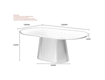 Tovas Oval Dining Table in Ivory
