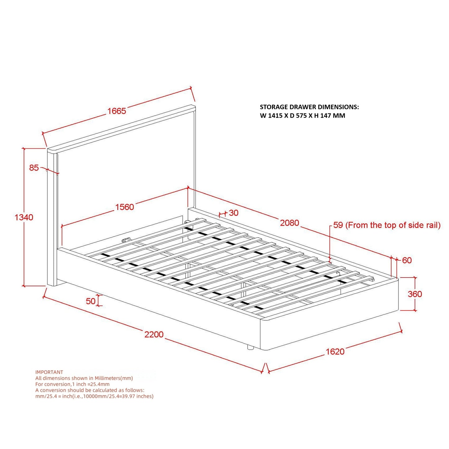 Andover Upholstered Storage Bed