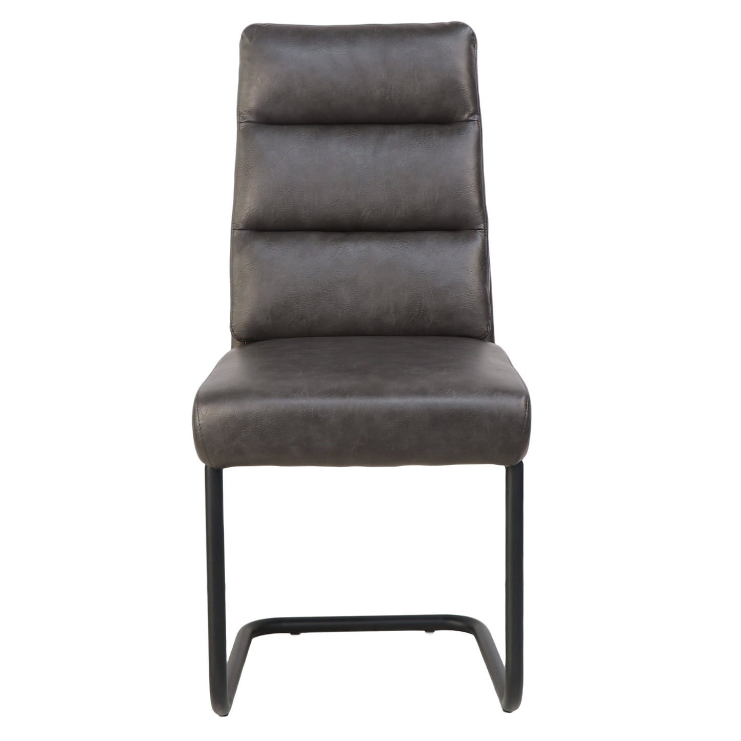 Advik And Brodi 7pc Dining Set - Walnut Table And Charcoal Faux Leather Chairs