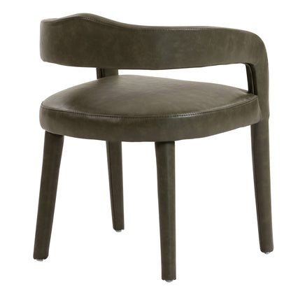 Advik And Caden 7pc Dining Set - Walnut Table And Moss Chairs