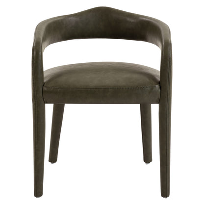 Advik And Caden 7pc Dining Set - Walnut Table And Moss Chairs