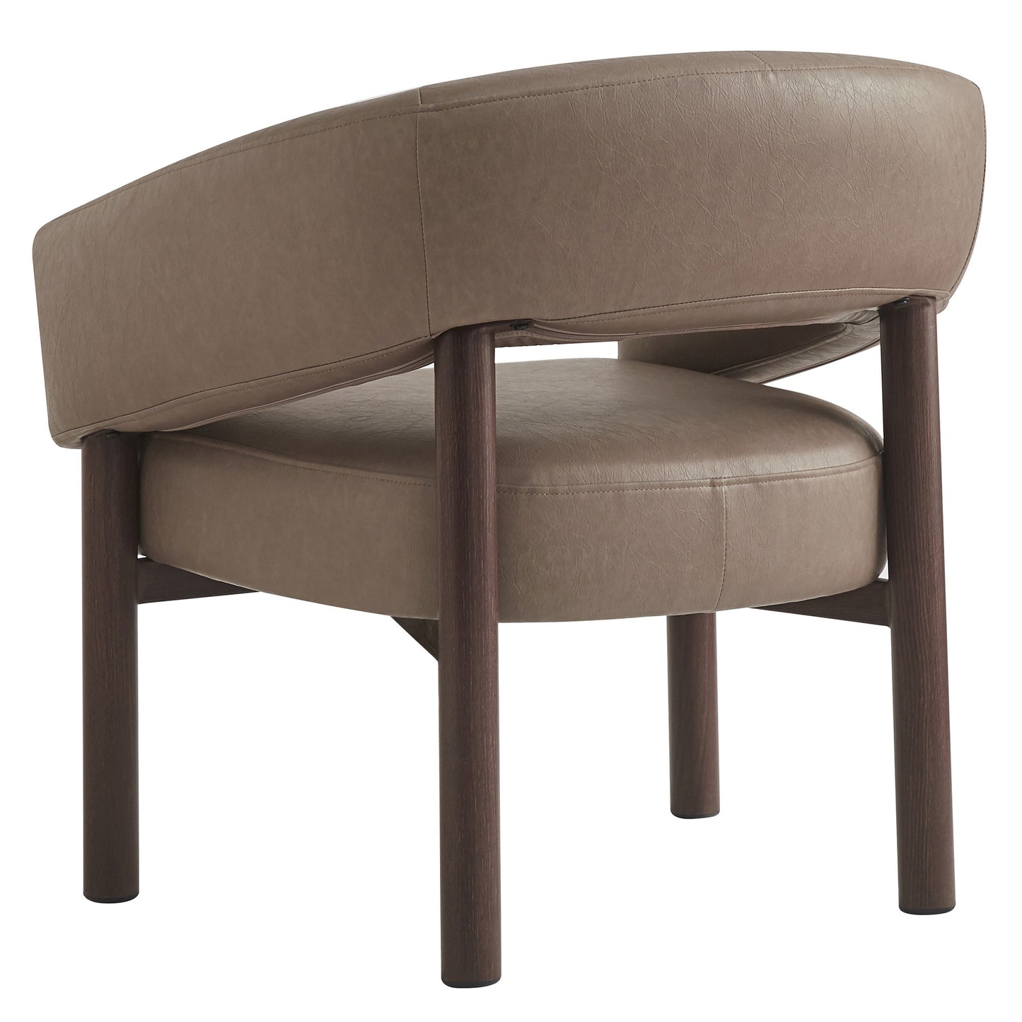 Allegra Accent Chair In Dark Taupe And Walnut