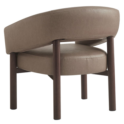 Allegra Accent Chair In Dark Taupe And Walnut