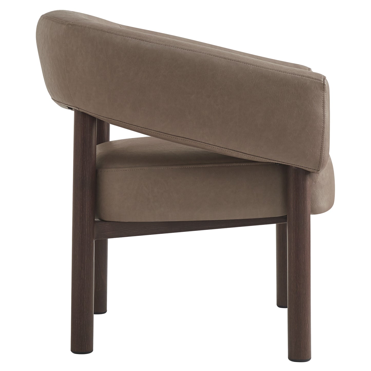 Allegra Accent Chair In Dark Taupe And Walnut