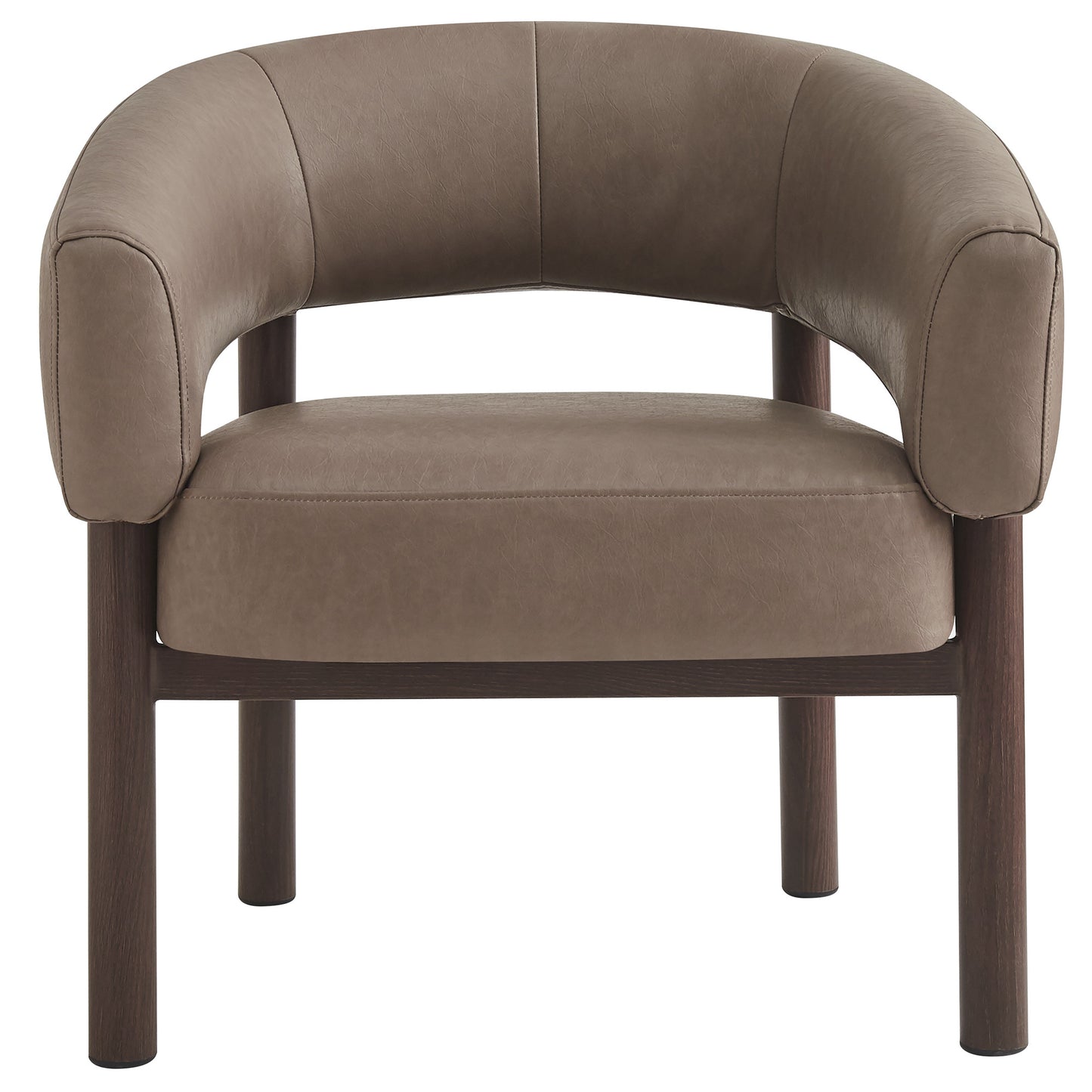 Allegra Accent Chair In Dark Taupe And Walnut