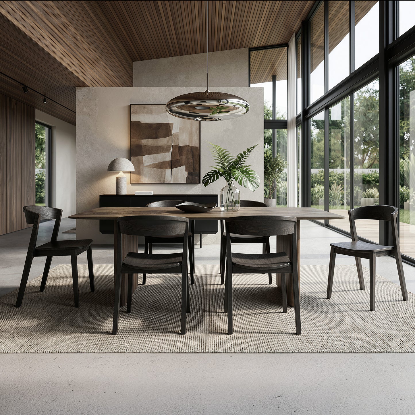 Bazul And Nicco 7pc Dining Set - Mocha Table And Mocha Chairs