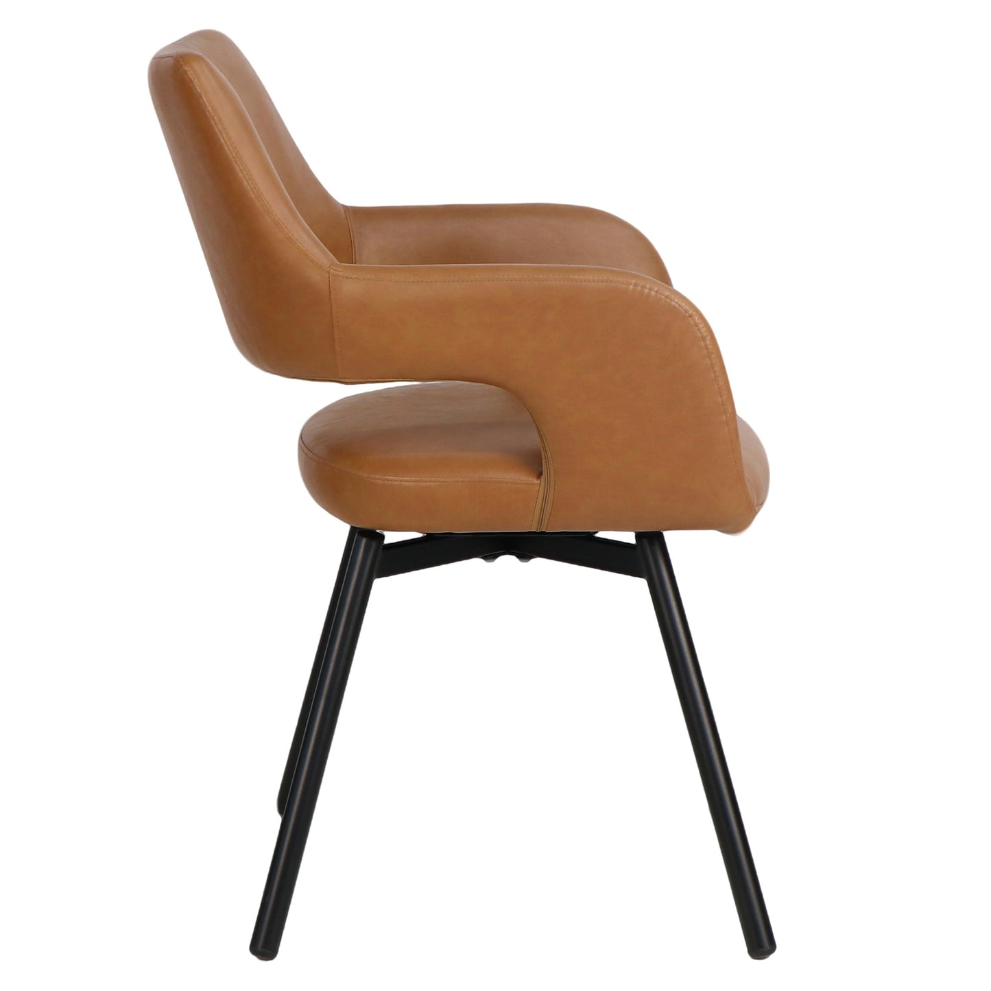Ryder Swivel Dining and Accent Chair, Set of 2 in Camel and Black