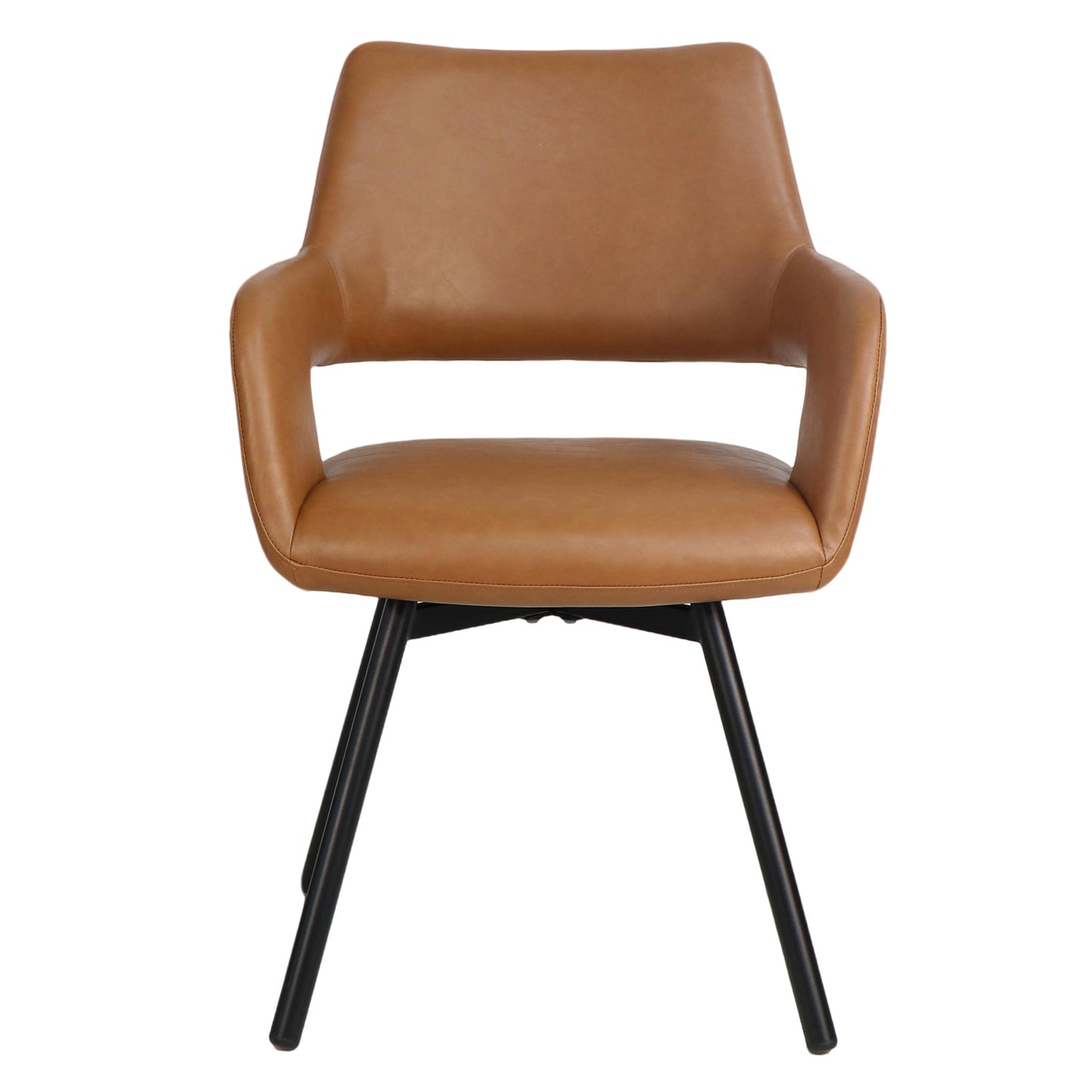 Ryder Swivel Dining and Accent Chair, Set of 2 in Camel and Black