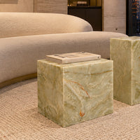 Artemis Square Accent Table in Jade Onyx