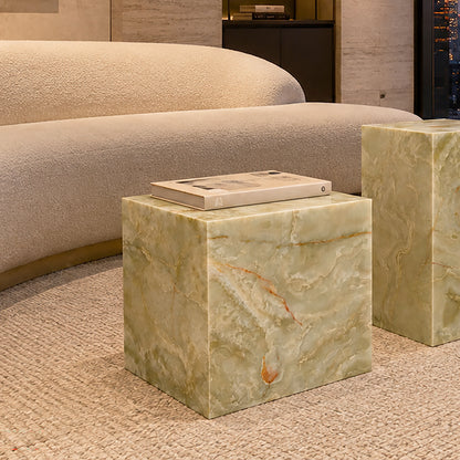 Artemis Square Accent Table in Jade Onyx