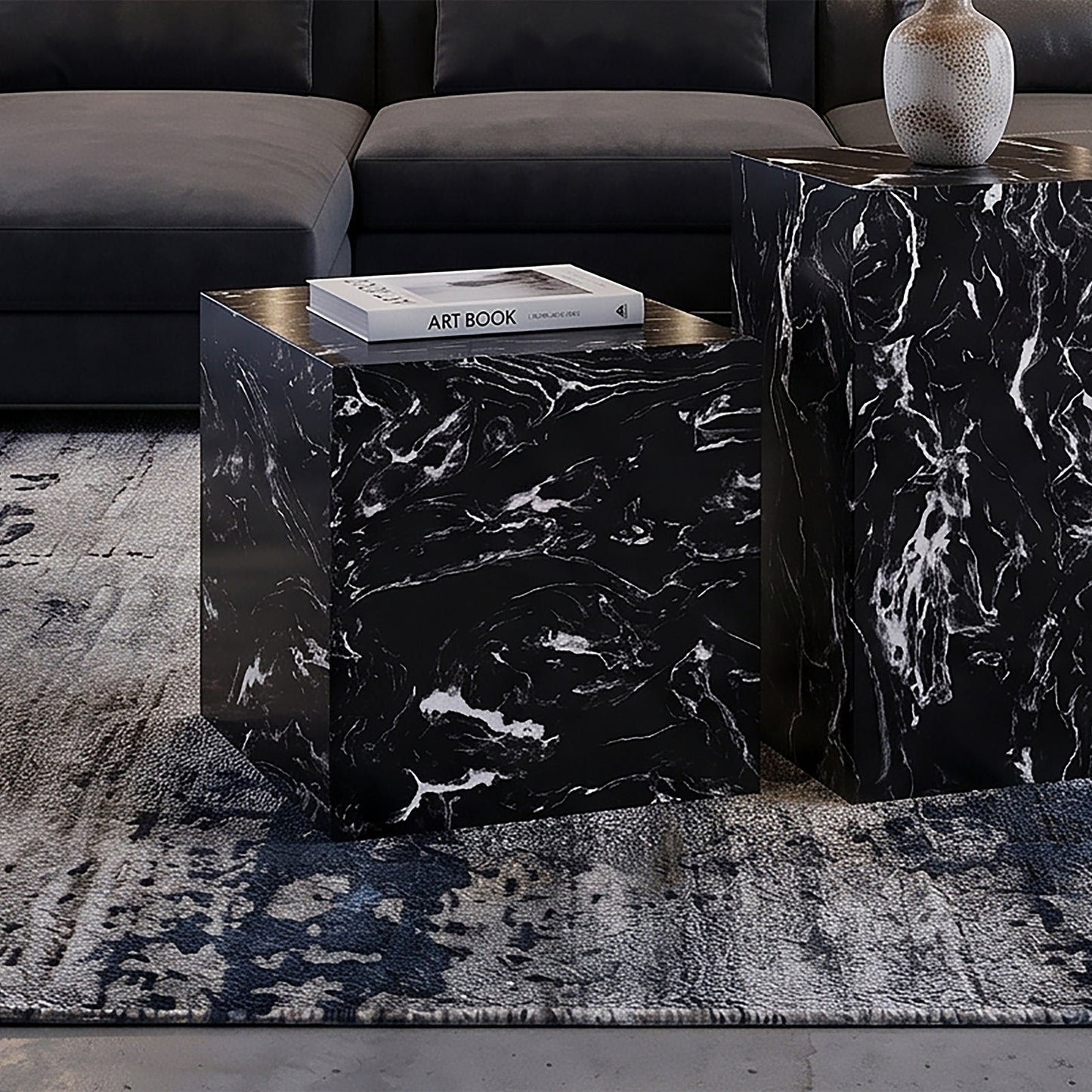 Artemis Square Accent Table in Napoleon Black