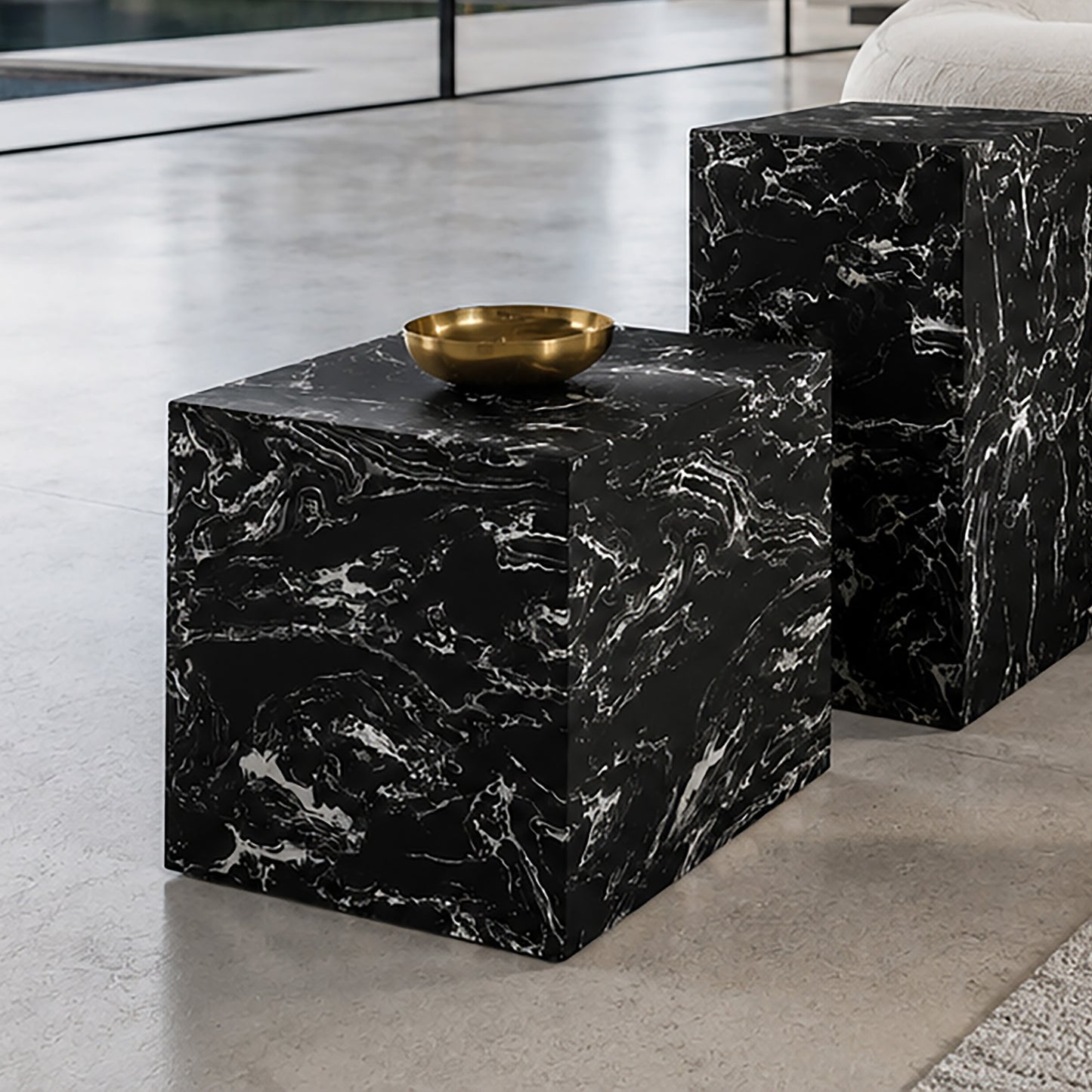 Artemis Square Accent Table in Napoleon Black