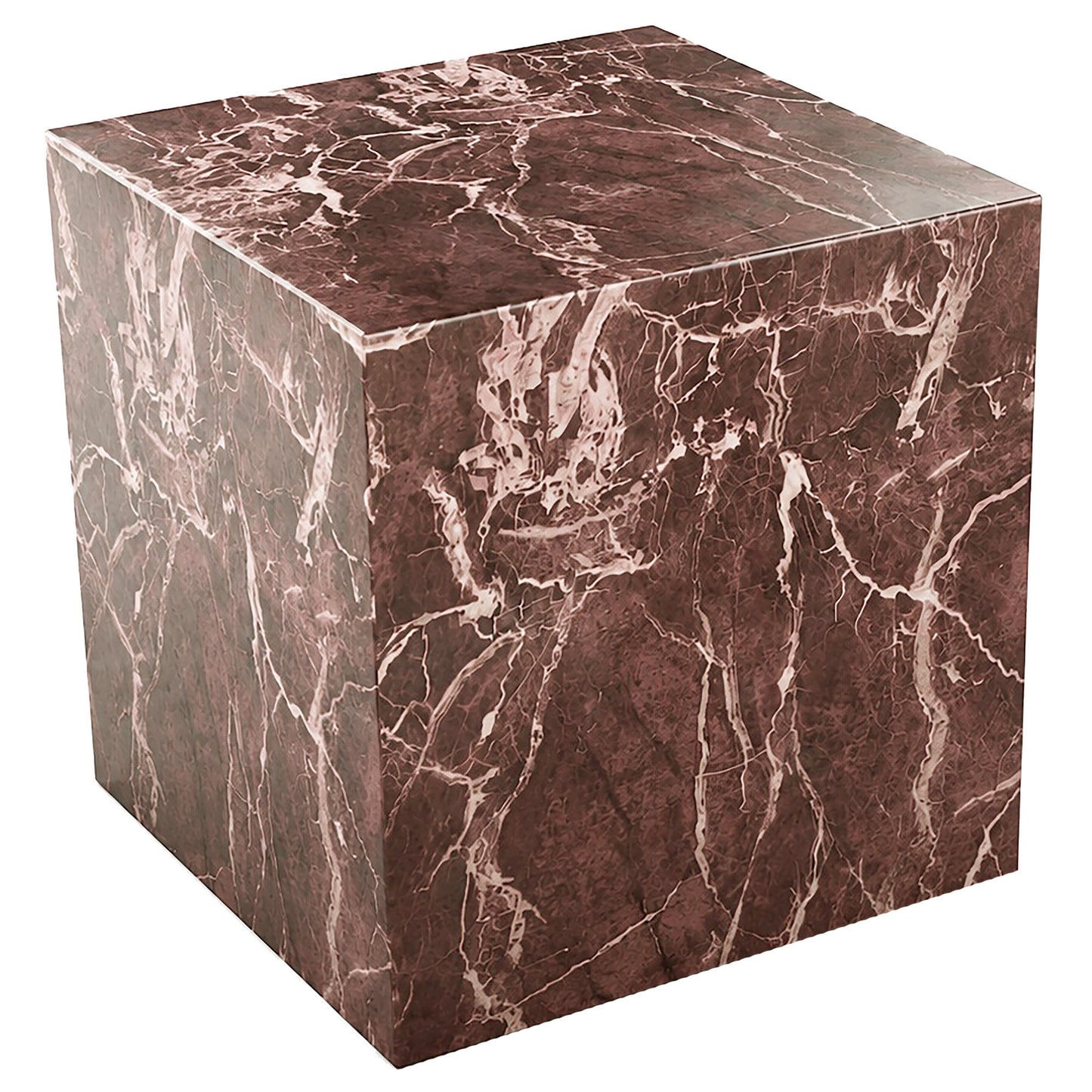 Artemis Square Accent Table in Red Levanto