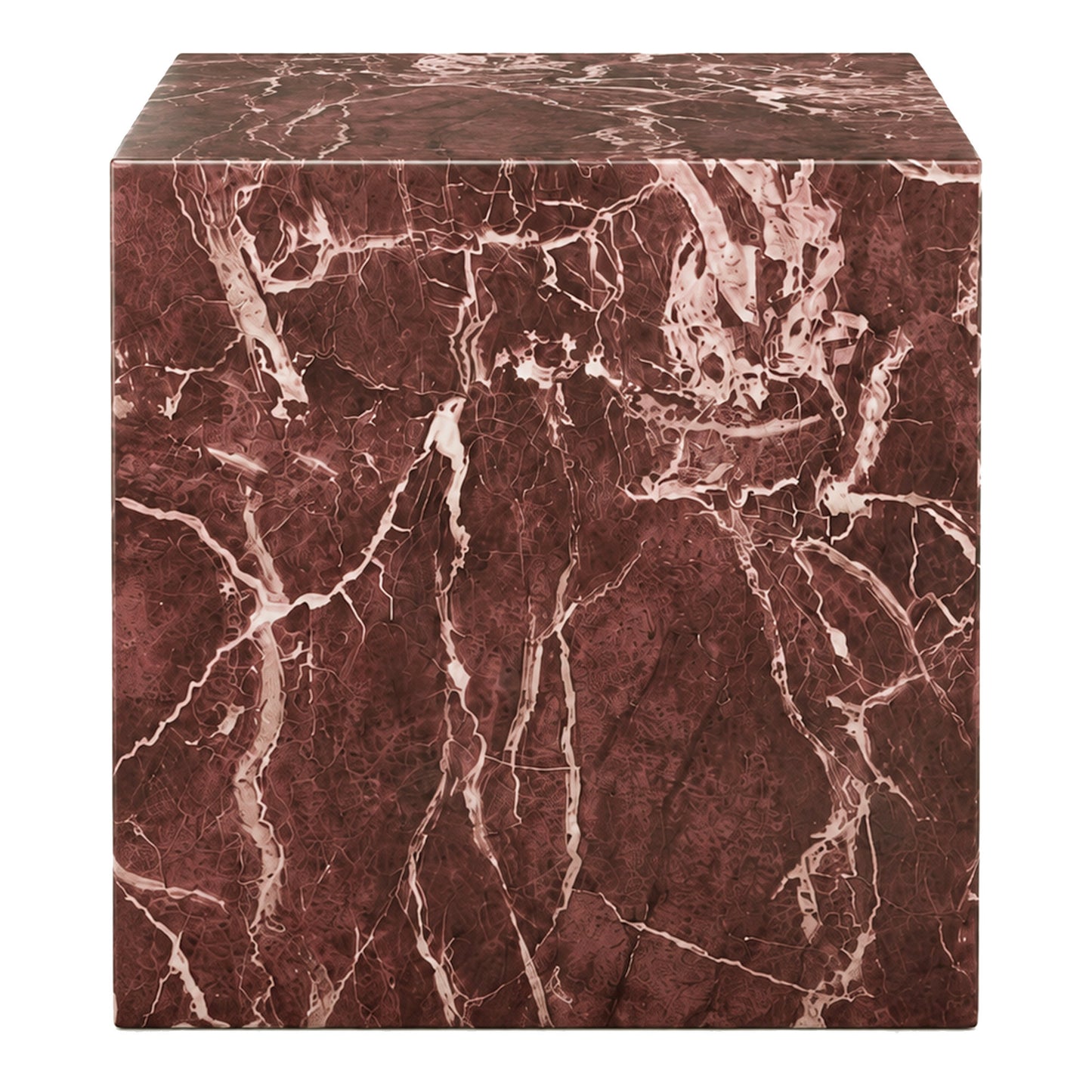 Artemis Square Accent Table in Red Levanto