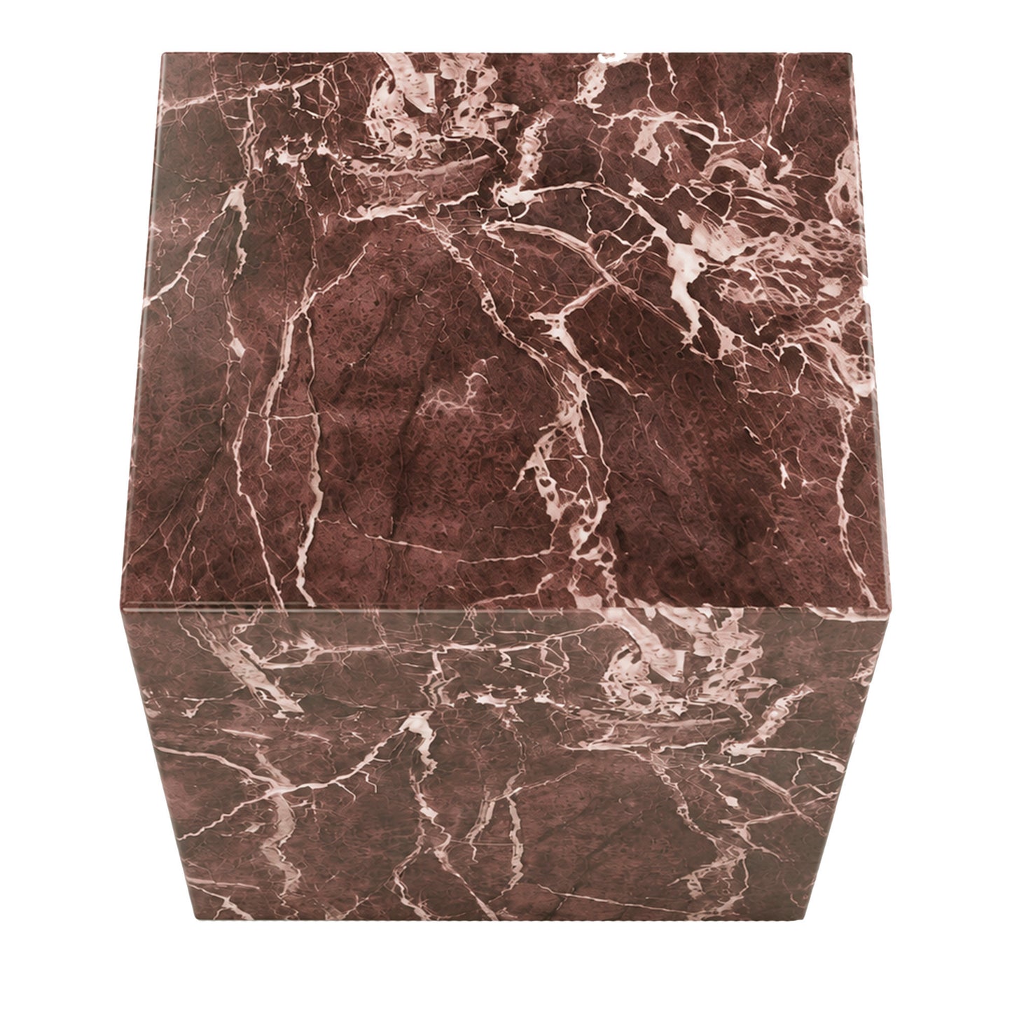 Artemis Square Accent Table in Red Levanto