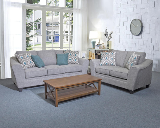 Collection 1601 Sofa and Love Seat Leather Gel in Two Tone Grey