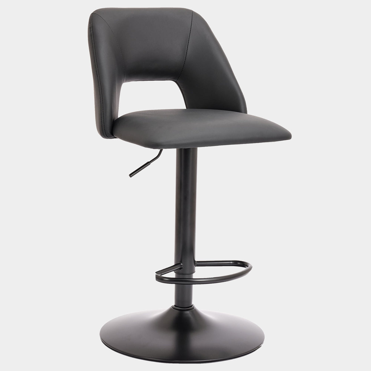 Adler Adjustable Air-lift Stool, Set of 2 - Black, single stool, grey background