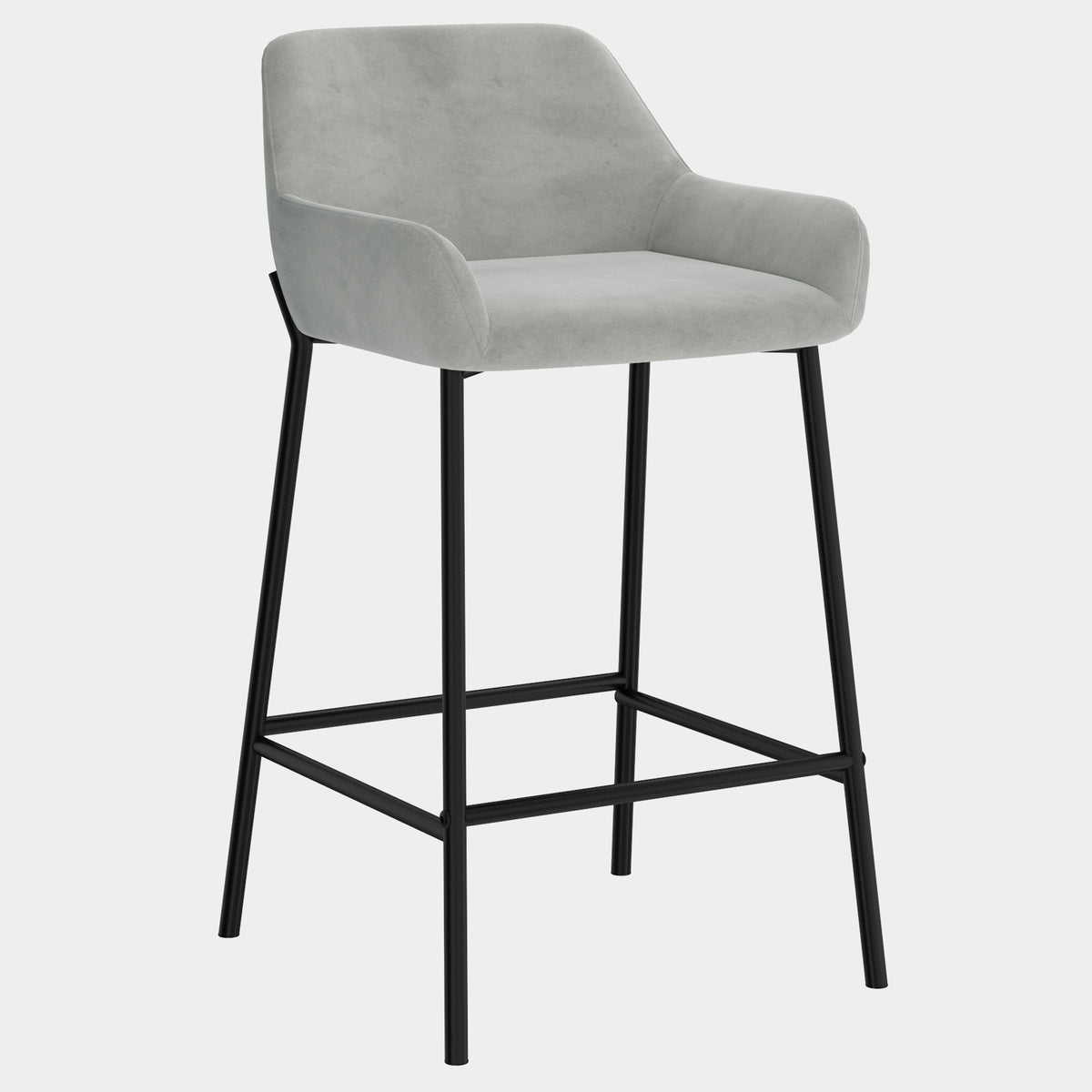 Baily counter stool in grey, side angle, grey background