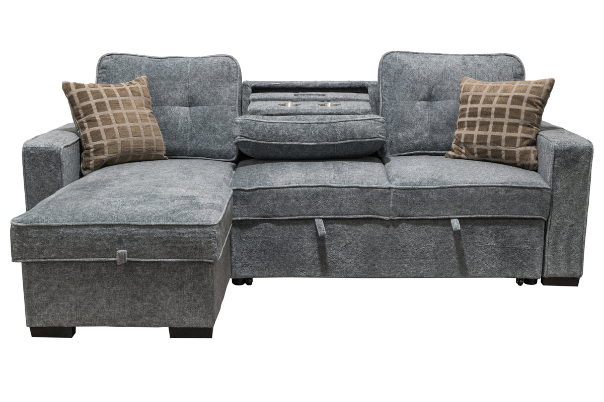 Blair Sleeper Sectional in Grey