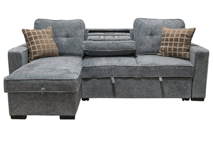 Blair Sleeper Sectional in Grey