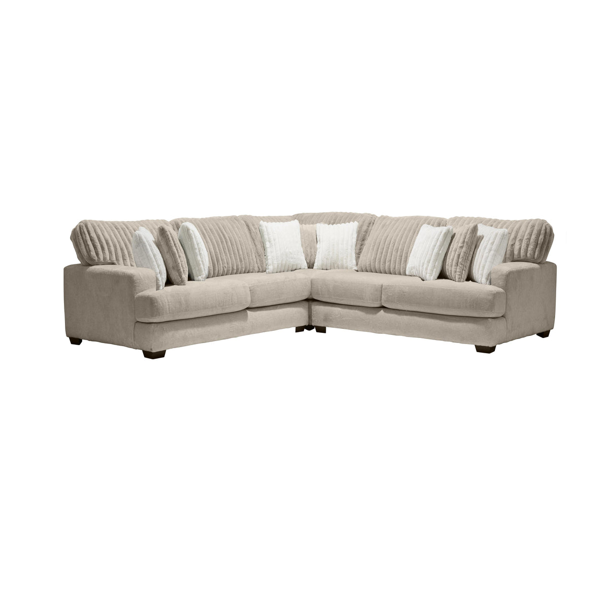 6150 3 pc Sectional with Two Sofa in Plush Parchment