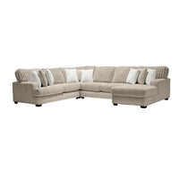 6150 4 pc Sectional with LHF Sofa in Plush Parchment