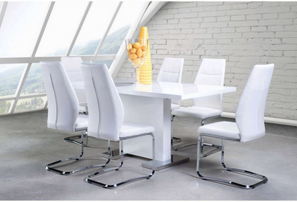 Mazin Furniture Standa white extendable dining table 5433DT - angle view