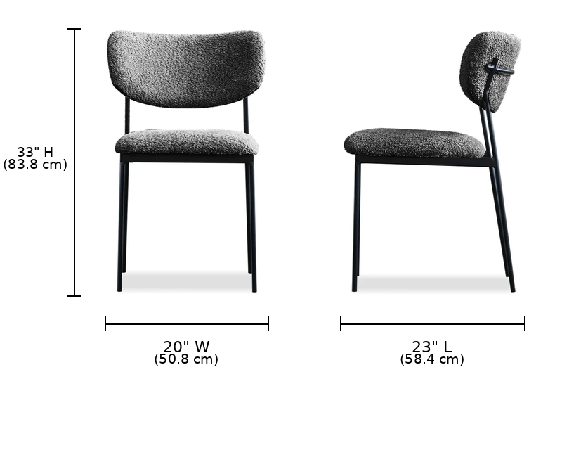 Clique Dining Chair dimension diagram