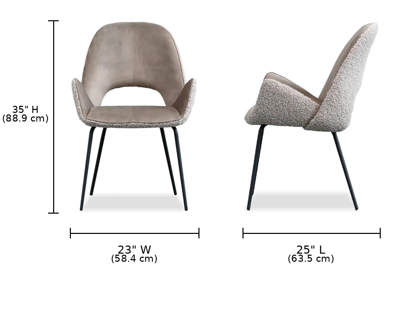 Dolce Dining Chair dimension diagram