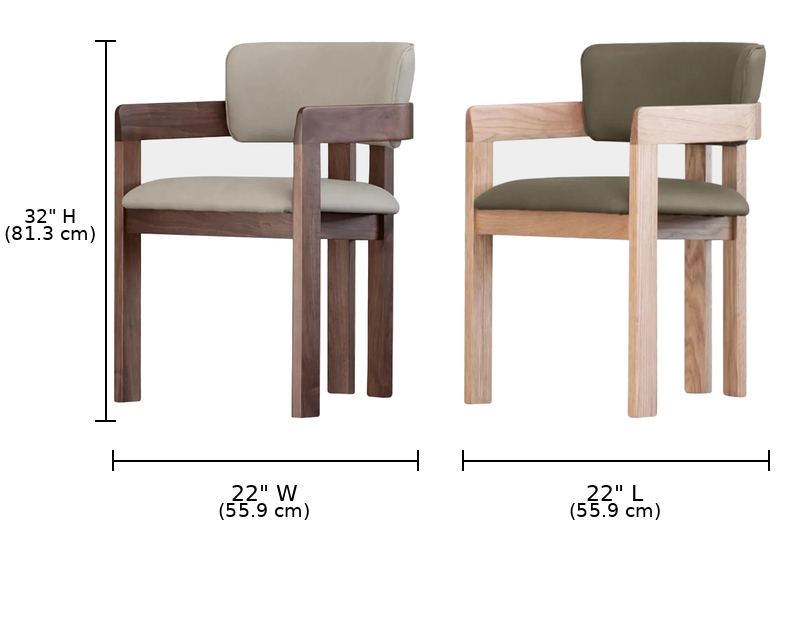 Duchess Dining Armchair dimension diagram