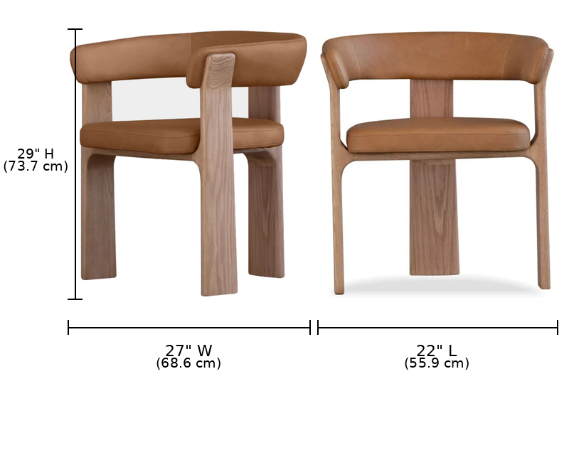 Duke Dining Armchair dimension diagram