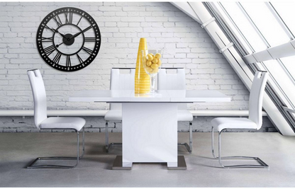 Mazin Furniture Standa white extendable dining table 5433DT - side view