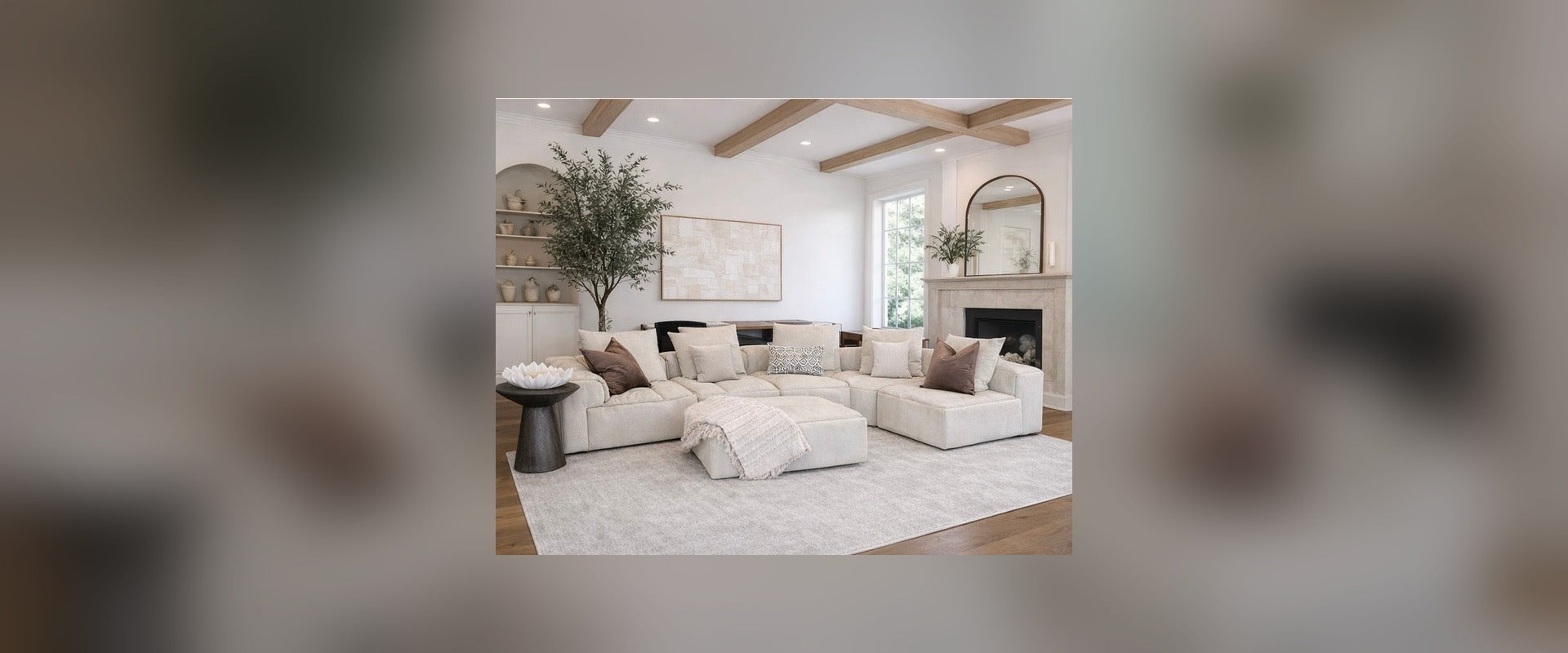 Sectional sofa in a sunlit living room