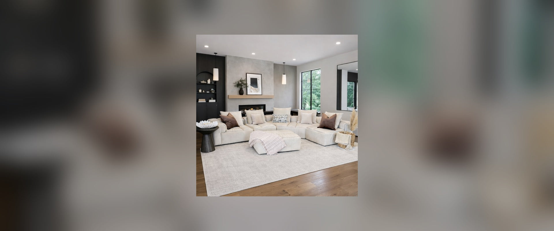 Modular sectional in a bright living room