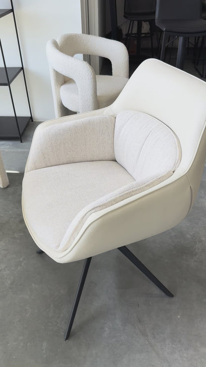 Jules Dining Chair Swivel 360 Light Cream